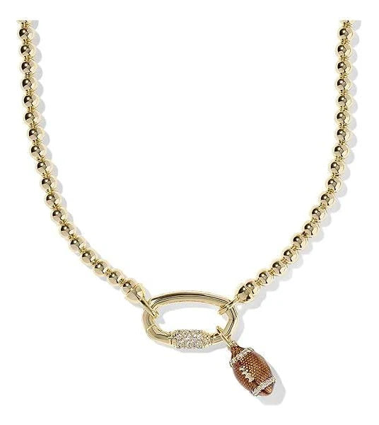 Kendra Scott Gold Football Metal Strand Necklace