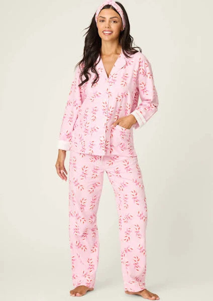 Baby Pink Candy Cane Flannel Pajama Set