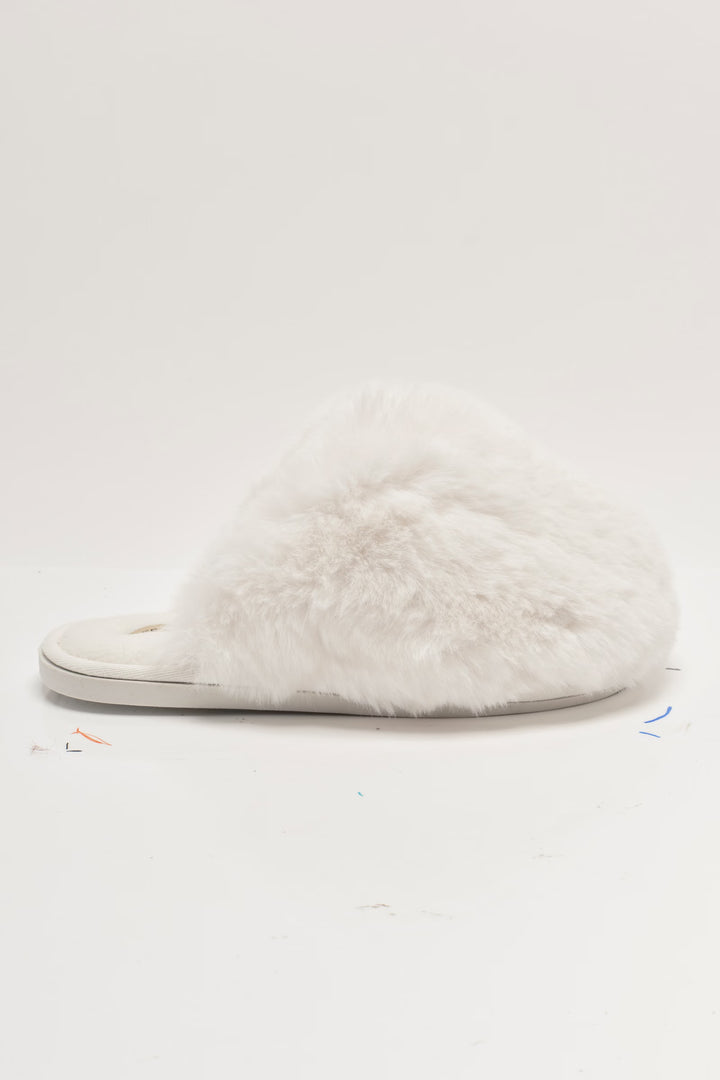 Free People Snowball Slipper in Snow Faux Fur