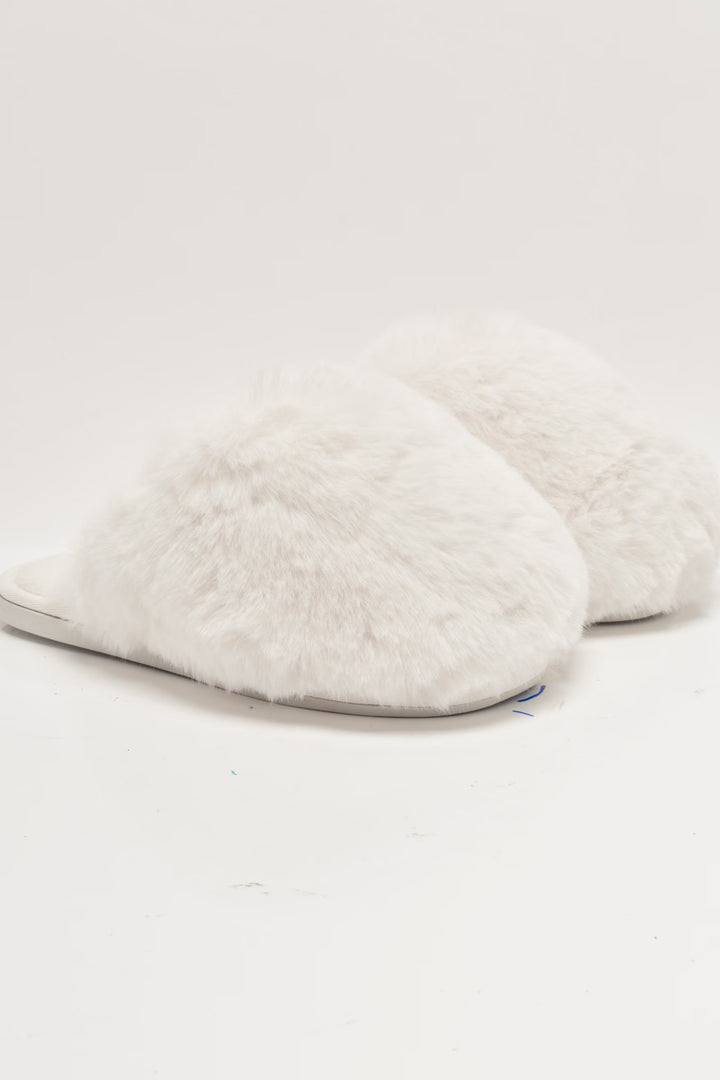 Free People Snowball Slipper in Snow Faux Fur