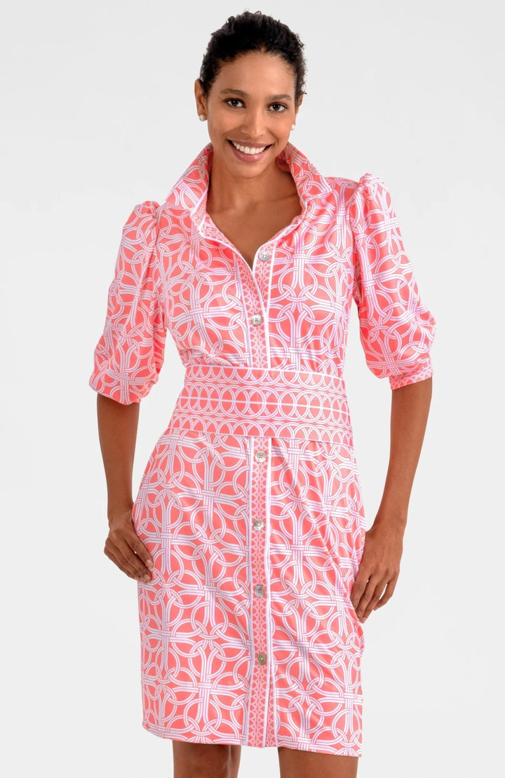 Gretchen Scott Swagger Dress - Ring Toss in Melon