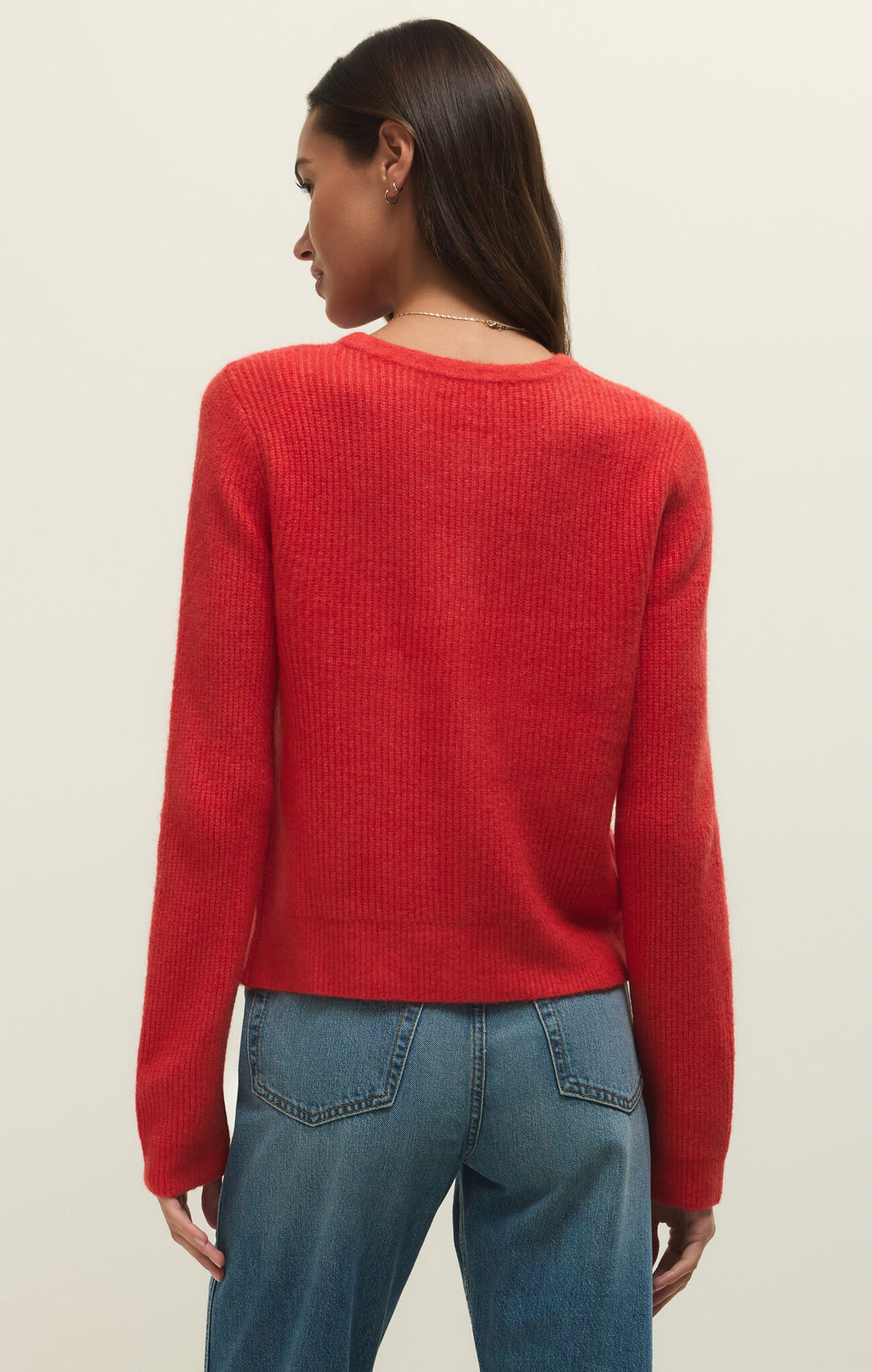 Z Supply Medina Rib Cardigan in Red Lotus