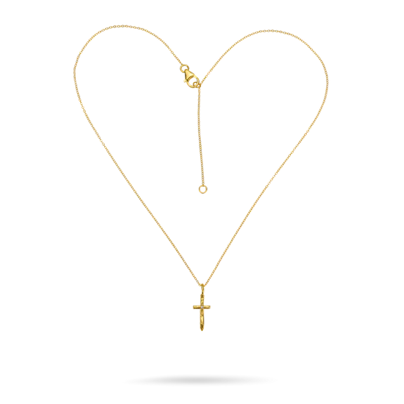 Peacemaker Cross Necklace - Gold Plate - 16"