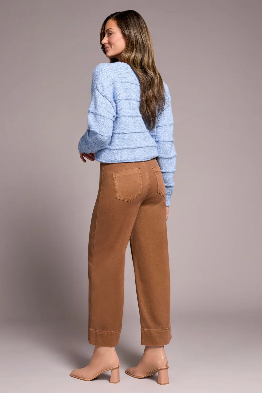 Tribal Comfort Stretch High Rise Palazzo Pants in Walnut