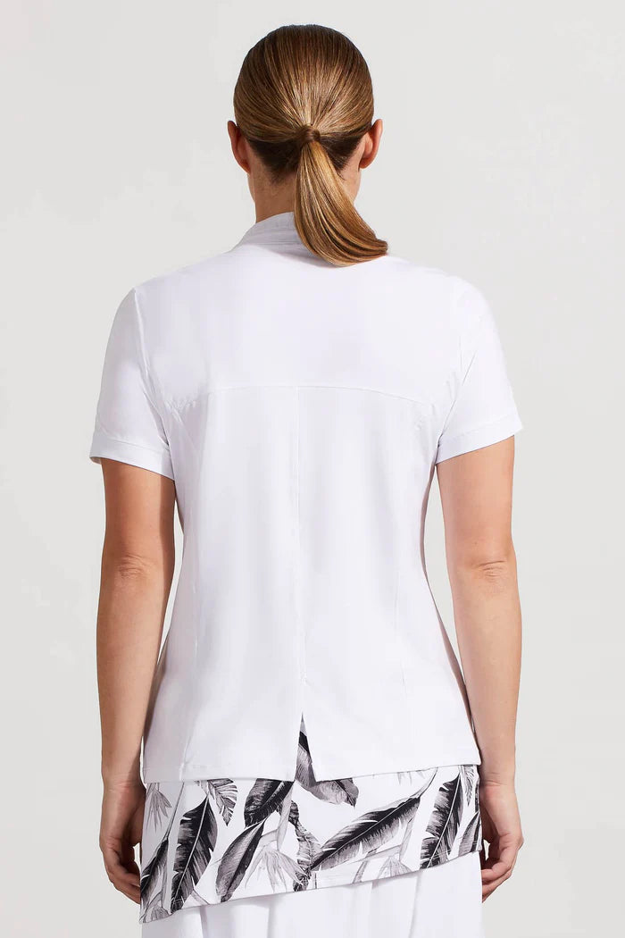 Tribal Fast Drying Performance Tech Top in White