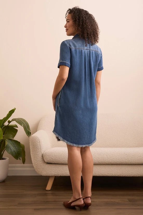 Tribal Pop Over Shirt Dress in Bluebliss
