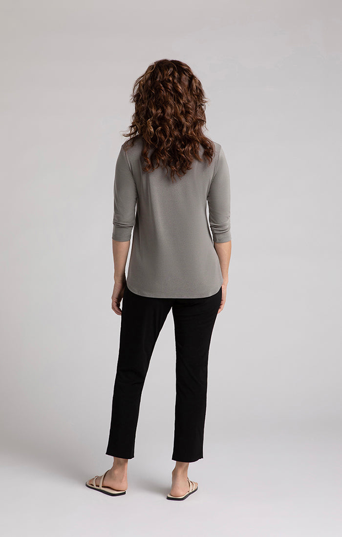 Sympli Go To Classic T Relax 3/4 Sleeve in Melange Sand