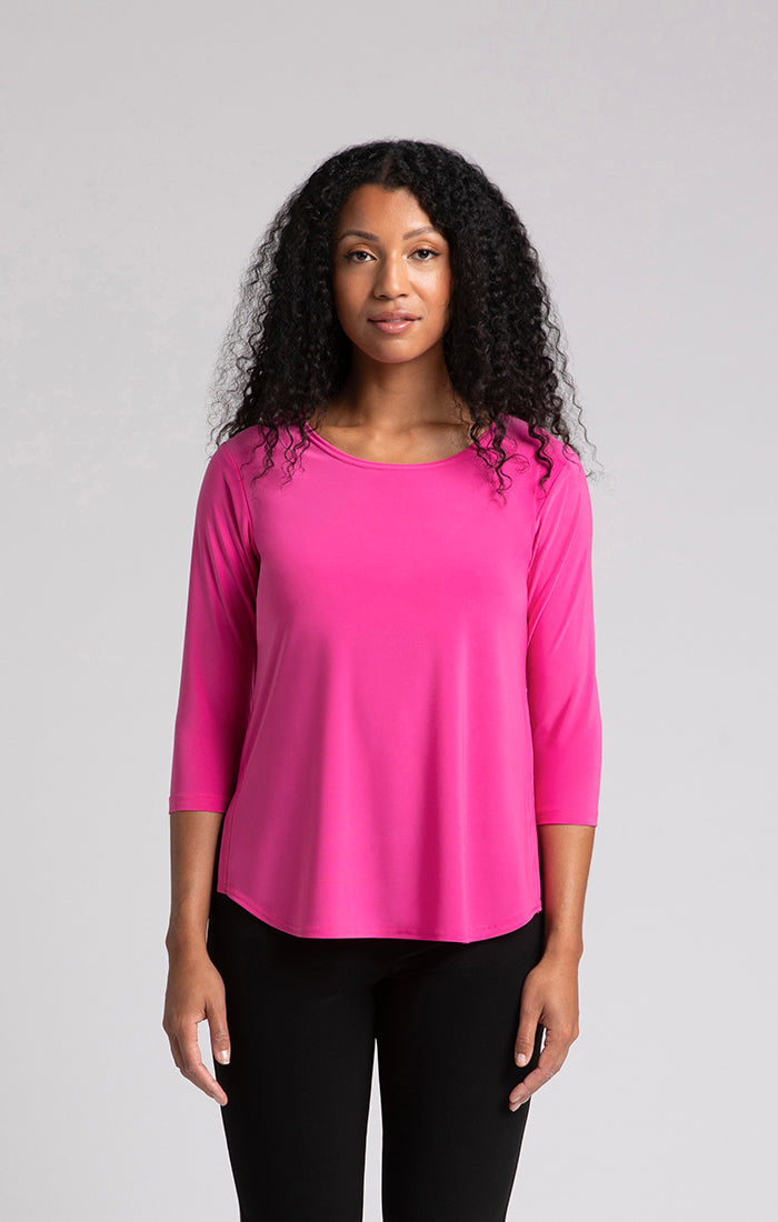 Sympli Go To Classic T Relax 3/4 Sleeve in Peony