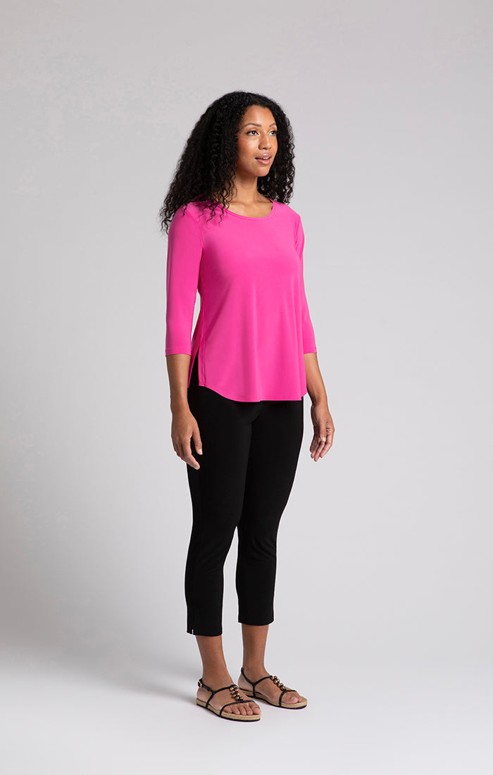 Sympli Go To Classic T Relax 3/4 Sleeve in Peony