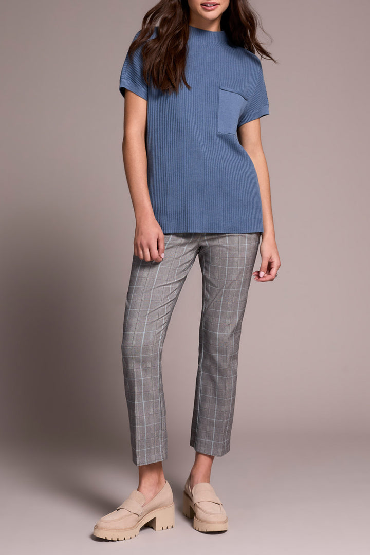 Tribal Dolman Pocket Sweater in Slate Blue