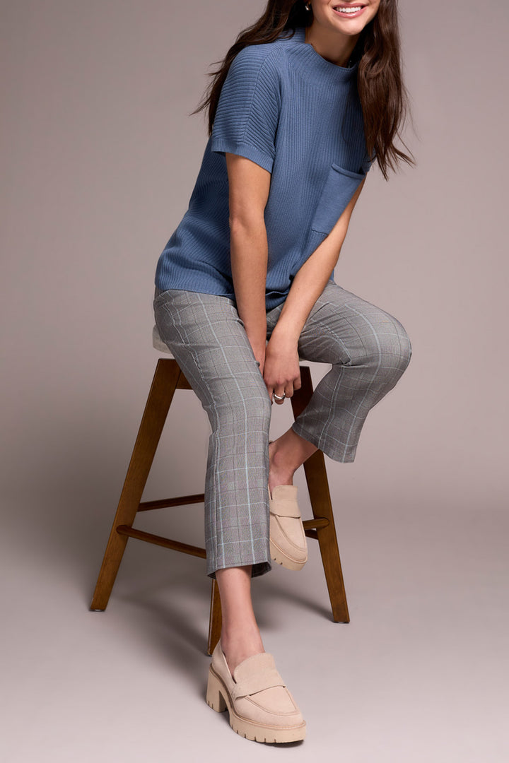 Tribal Dolman Pocket Sweater in Slate Blue