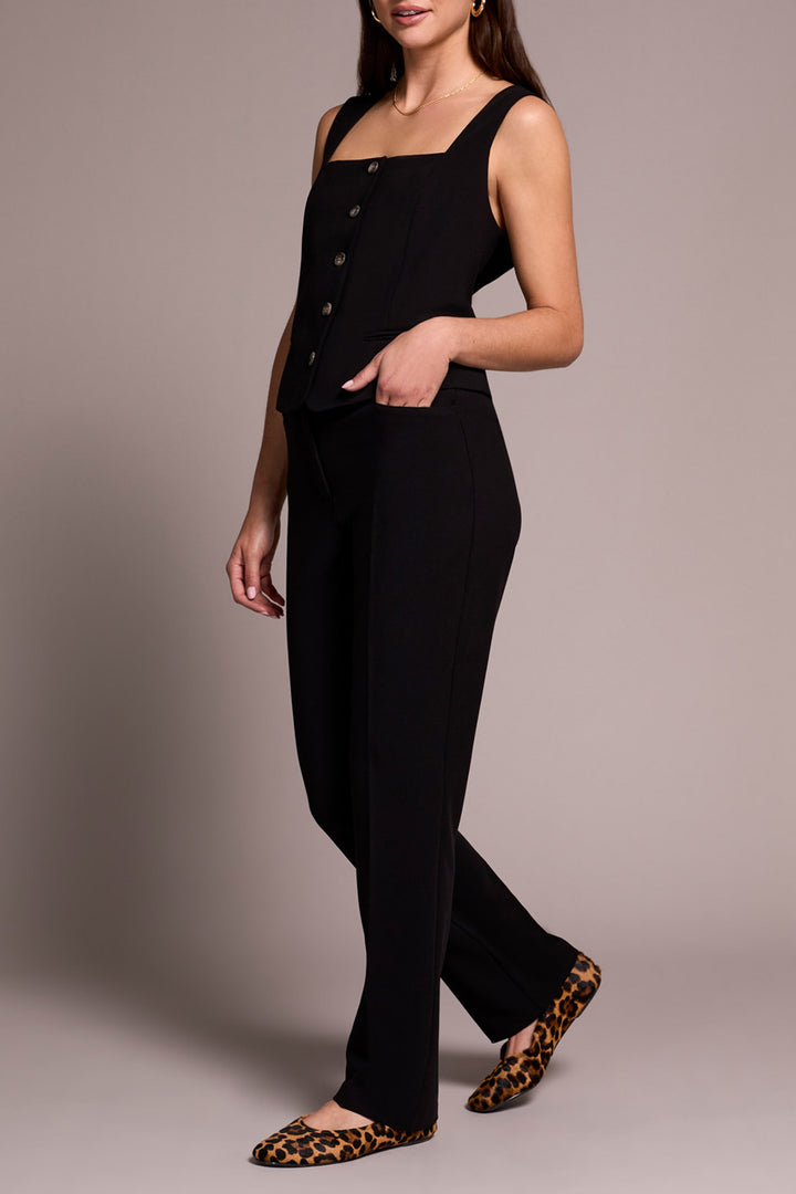 Tribal Fly Front Trouser Pant in Black