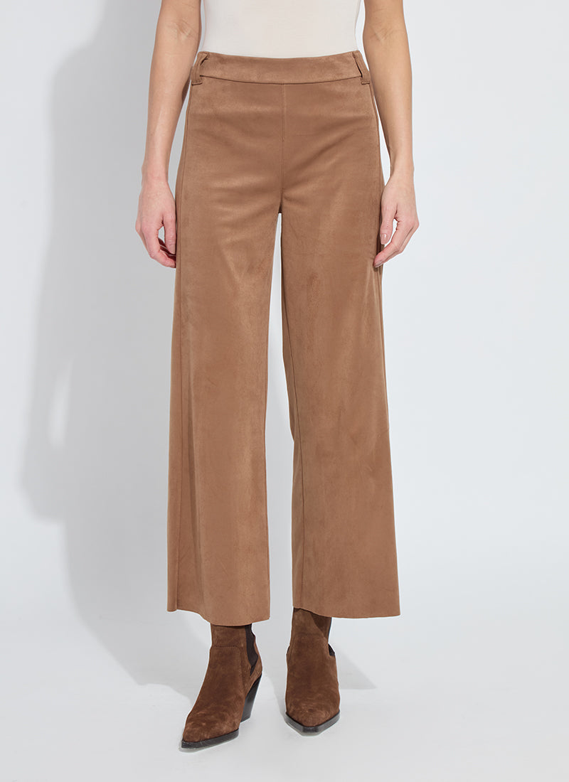Lysse Vionette Suede Wide Leg Trouser in Tan