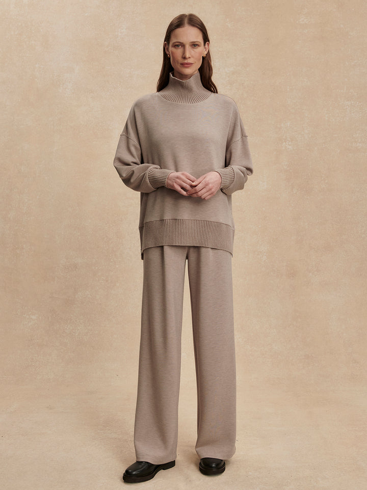 Varley The Extra Wide Leg Pant 29.5" in Taupe Marl
