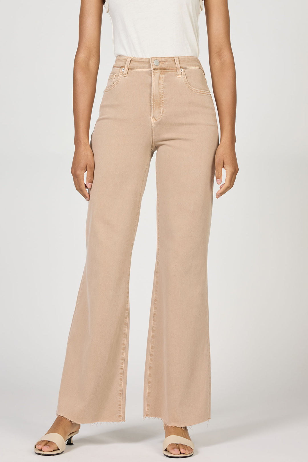 Dear John Fiona Wide Leg Jeans in Warm Taupe