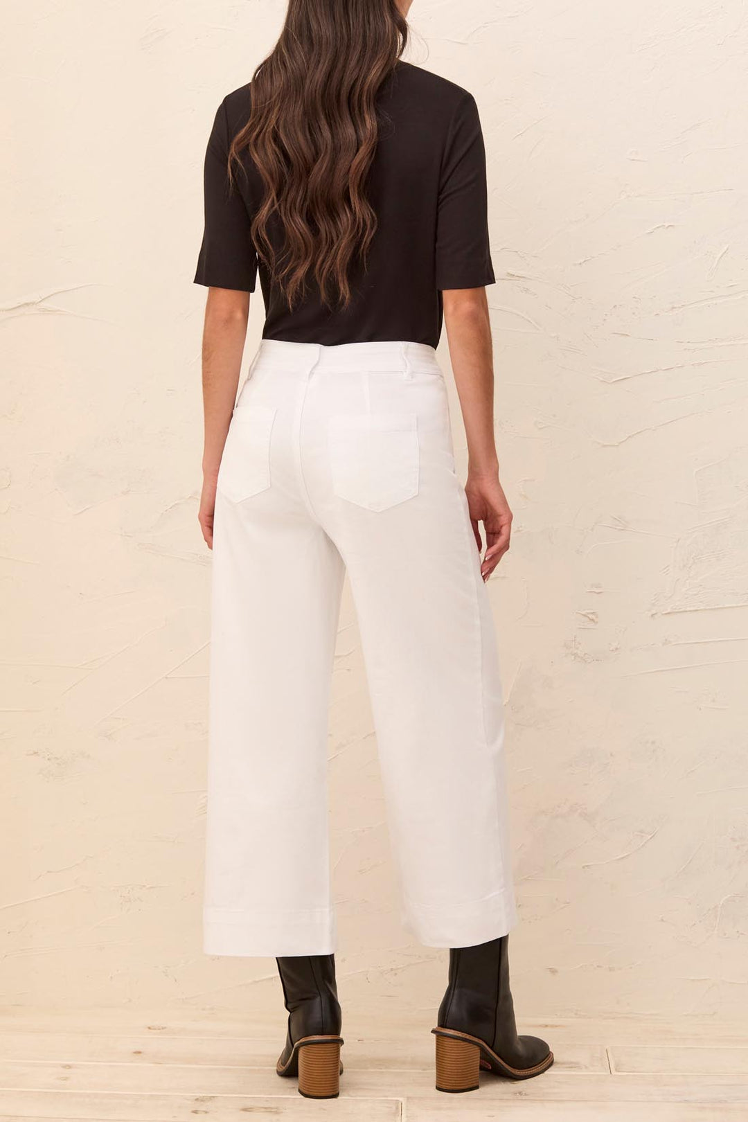 Tribal Comfort Stretch High Rise Palazzo Pants in White