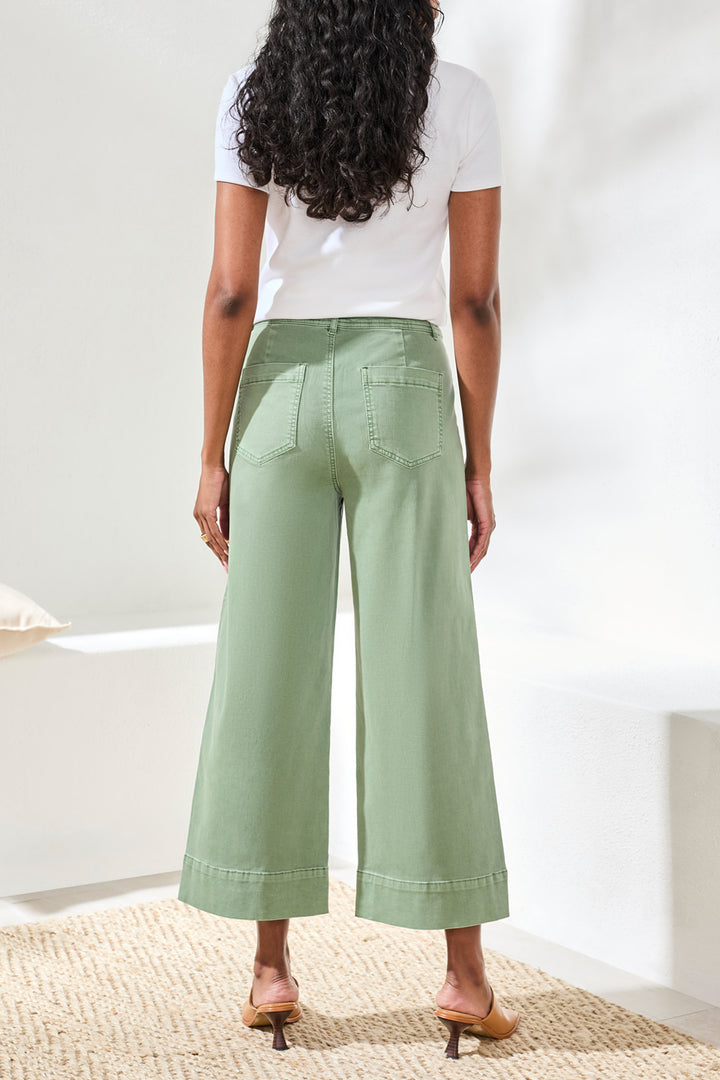 Tribal Comfort Stretch High Rise Palazzo Pants in Moss
