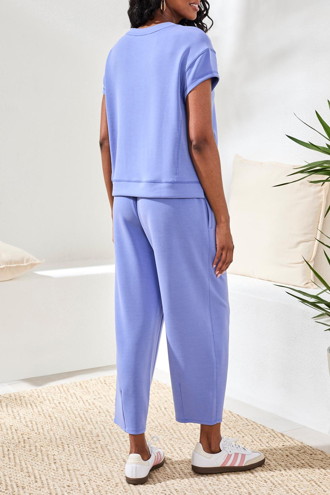 Tribal Short Sleeve Top in Baja Blue