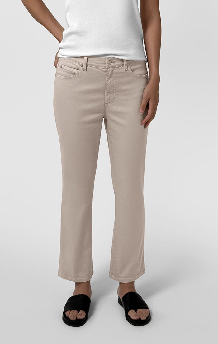 Eileen Fisher Garment-Dyed Organic Cotton Denim Kick Jean in Wheat