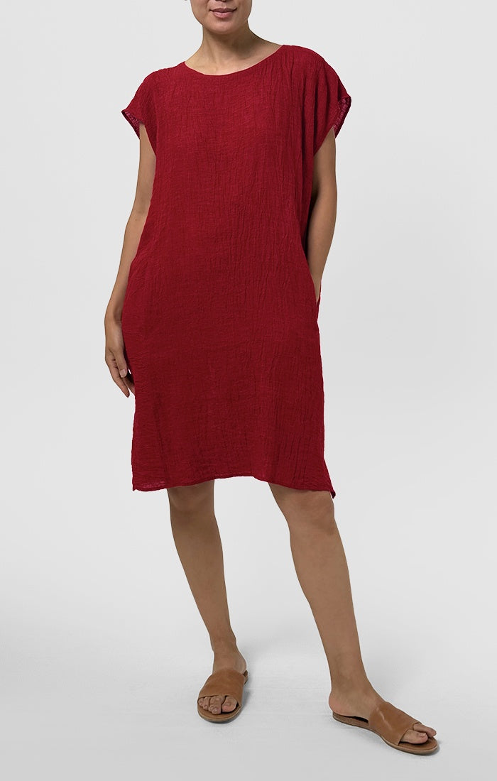 Eileen Fisher Jewel Neck Mini Dress in Sun Dried Tomato Sugar & Spice Eileen Fisher Jewel Neck Mini Dress in Sun Dried Tomato Sugar & Spice