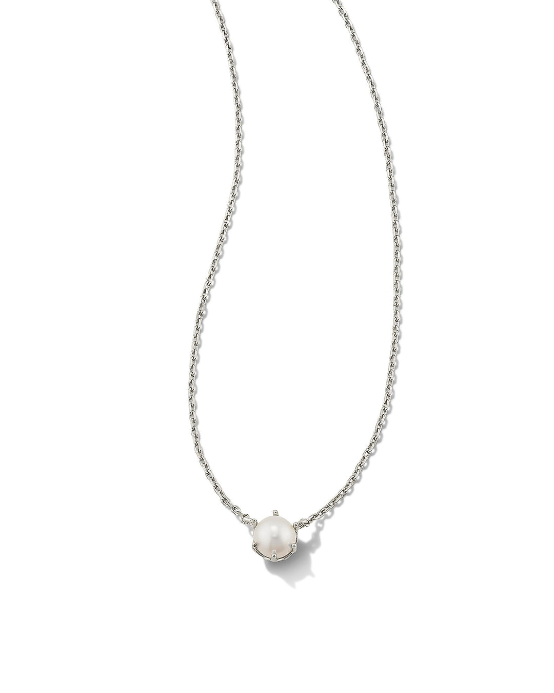 Kendra Scott Ashton Pearl Pendent Necklace in Silver White Pearl