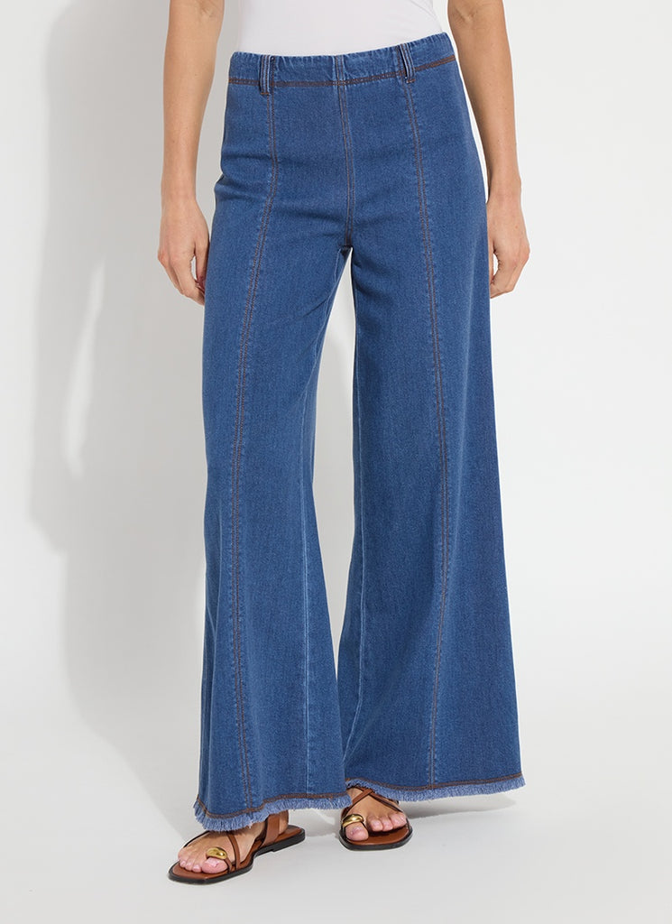 Lysse Irabella Fringed Wide Leg Denim in Mid Wash – Sugar & Spice