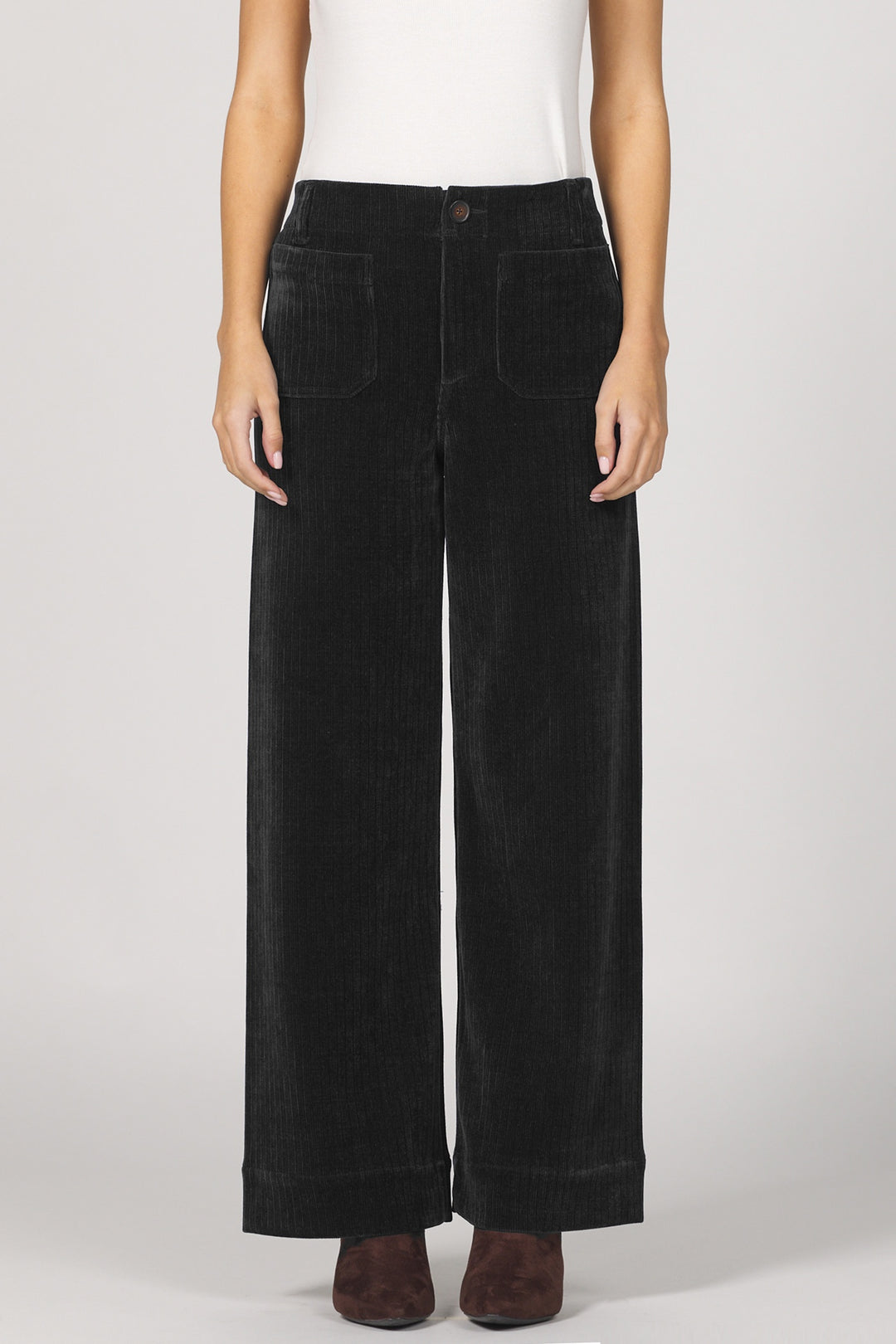 Dear John Audrey Corduroy Wide Leg in Black