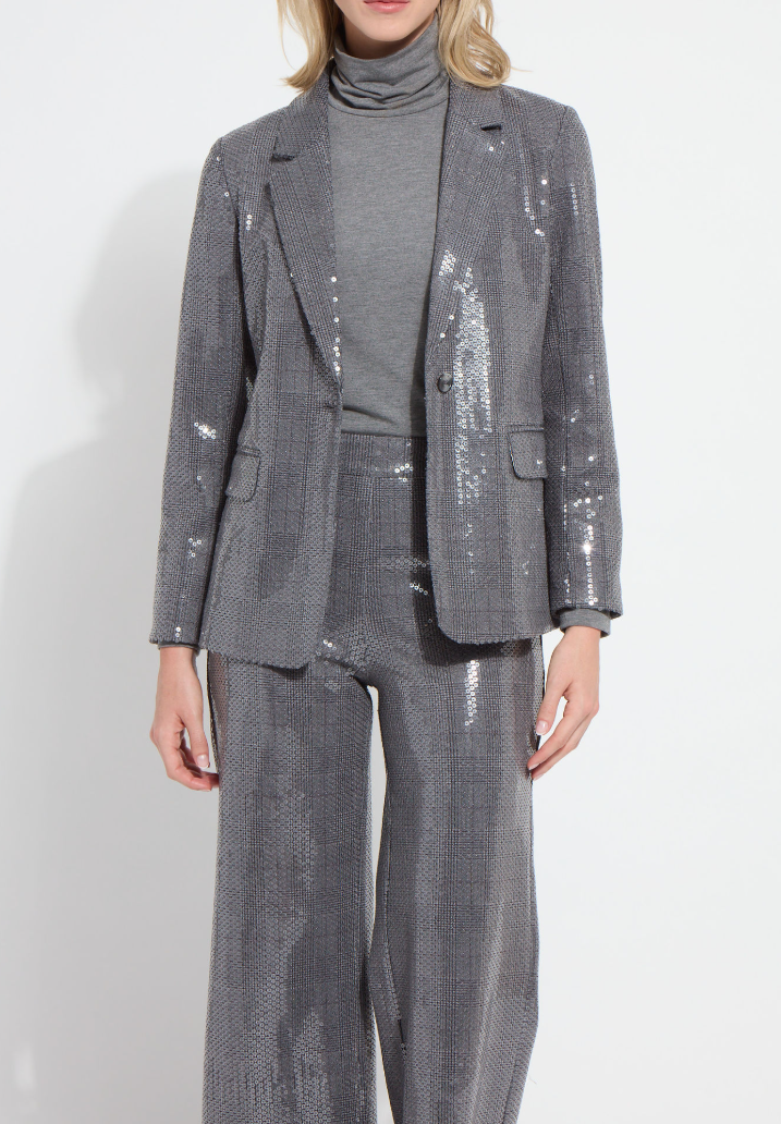 Lysse Mireille Sequin Blazer in Sequined Prince of Wales