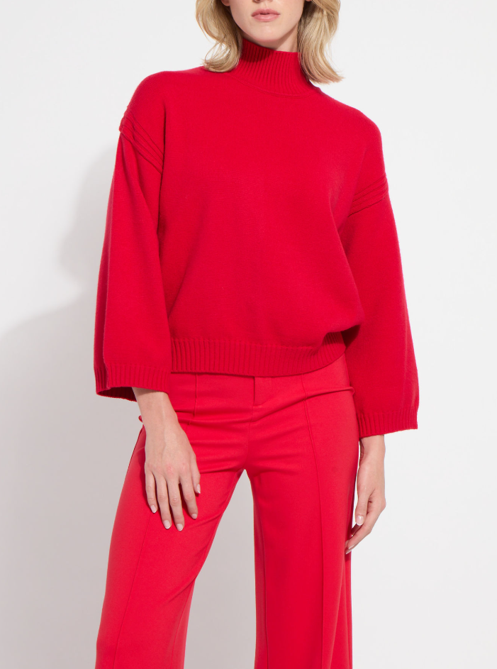 Lysse Maura Wide Sleeve Sweater in Rouge