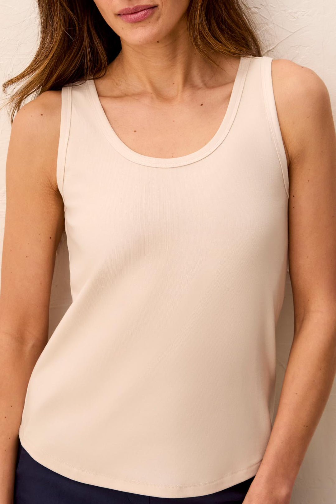 Tribal Scoop Neck Tank in Moonstone