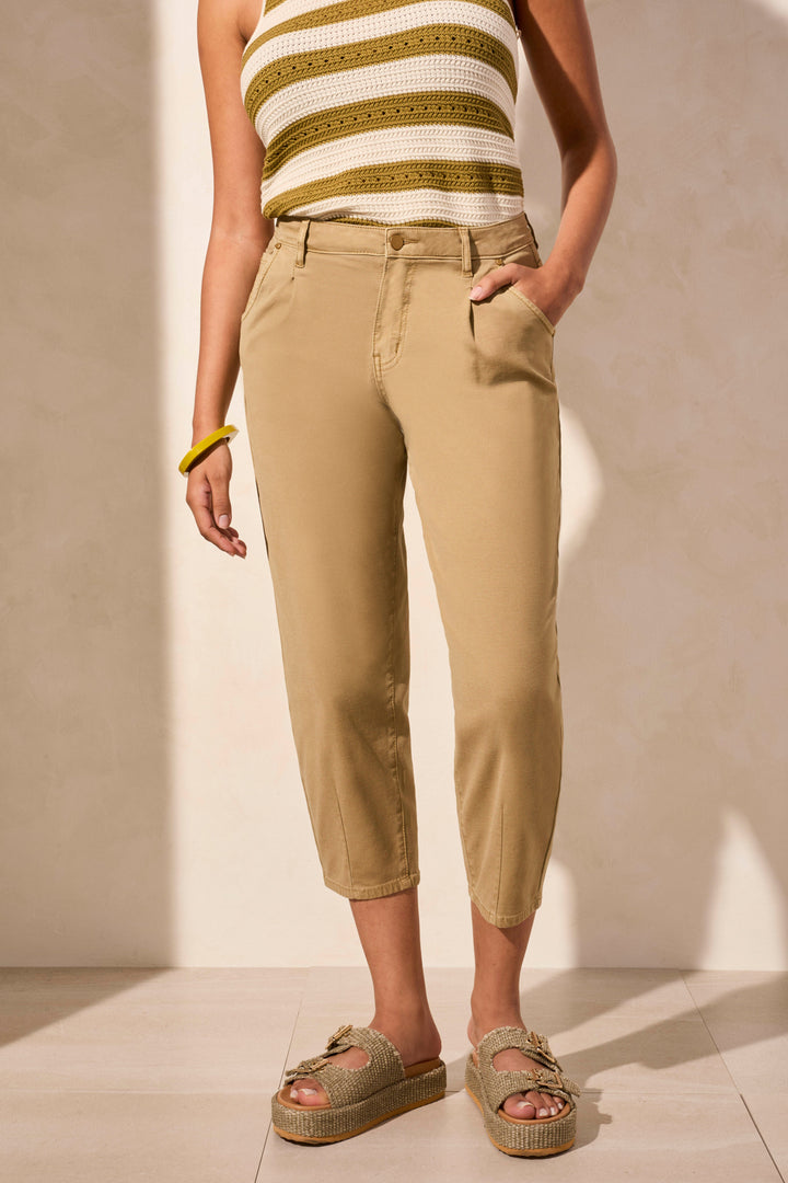 Tribal Audrey Girlfriend Barrel Jeans in Nude Olive