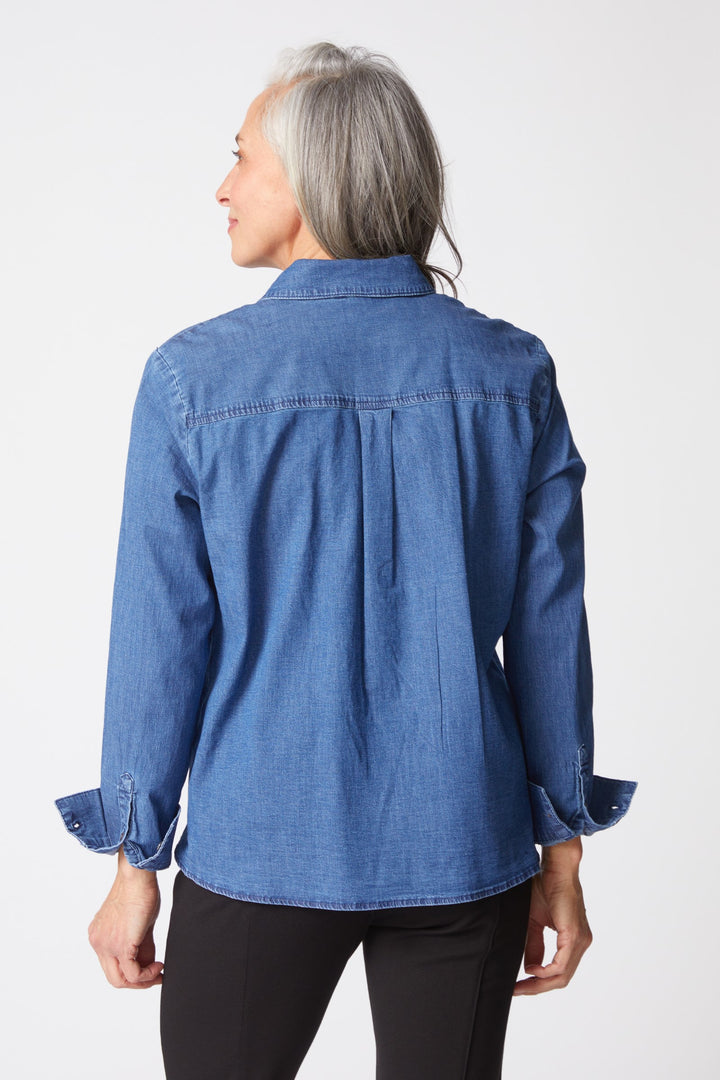 Habitat Perfect Travel Denim Shaped Hem in Medium Denim