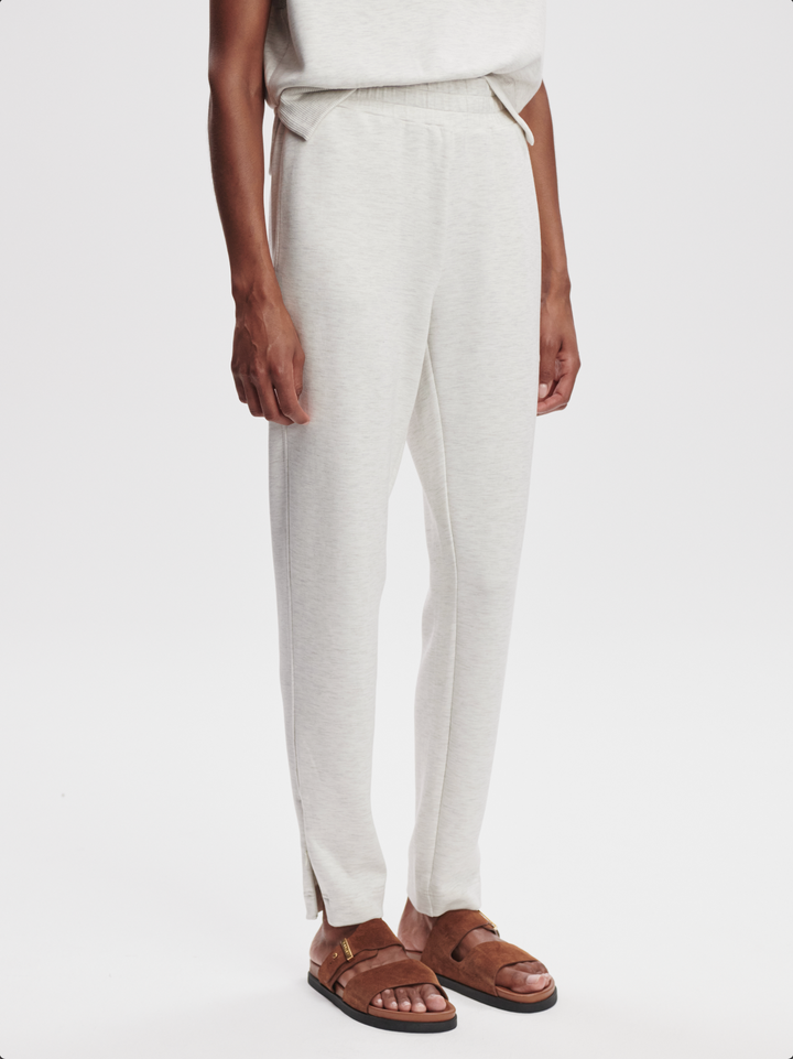 Varley The Slim Zip Hem Pant 29.5 in Ivory Marl
