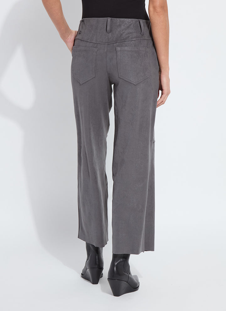Lysse Amina Patent Foil Vegan Suede Pant in Liquid