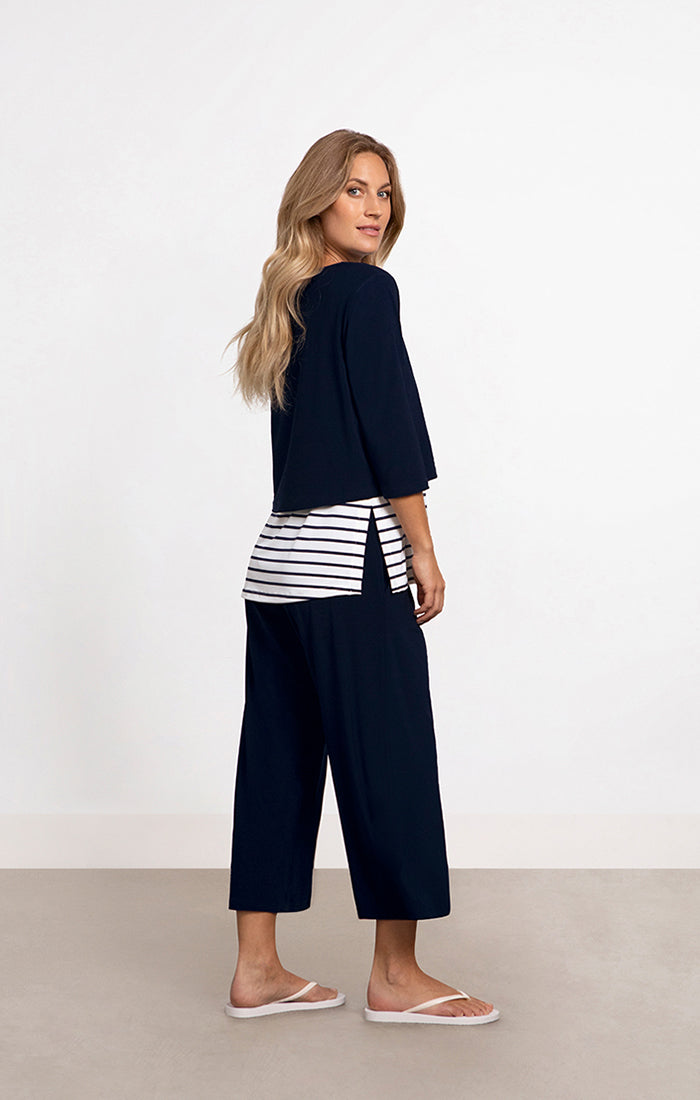 Sympli Go To Cropped T in Navy