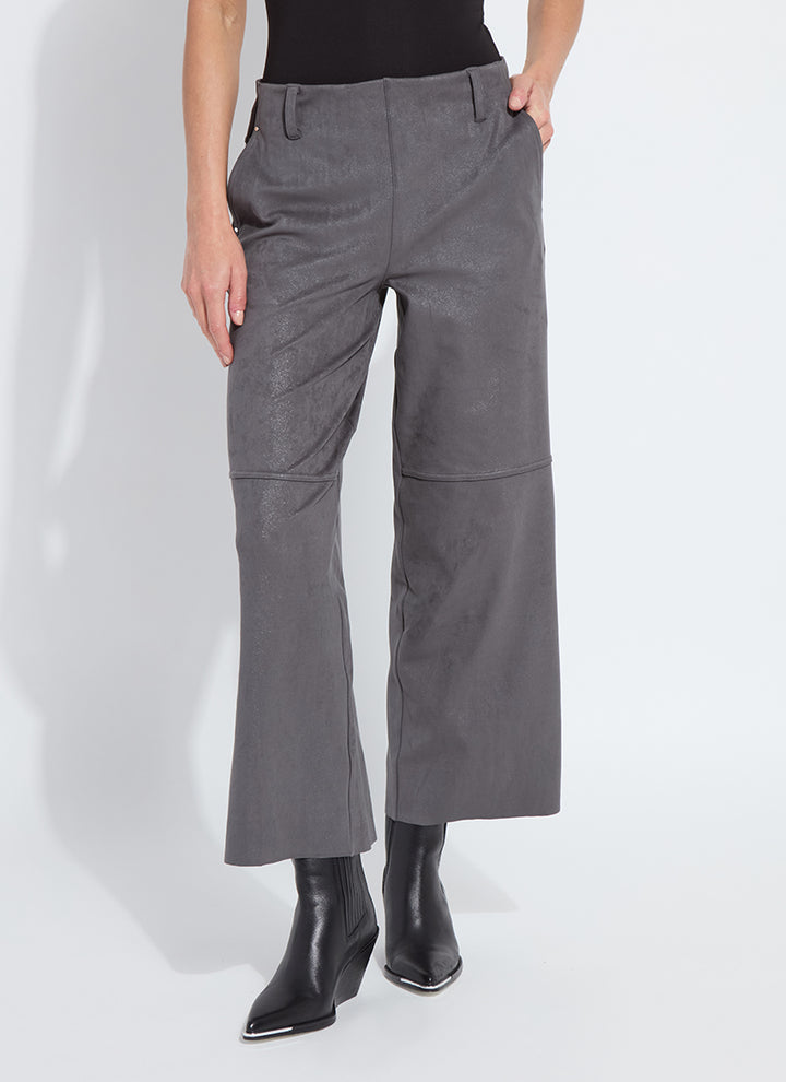 Lysse Amina Patent Foil Vegan Suede Pant in Liquid