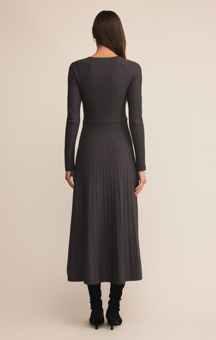 Z Supply Jasper Midi Sweater Dress in Charcoal Heather