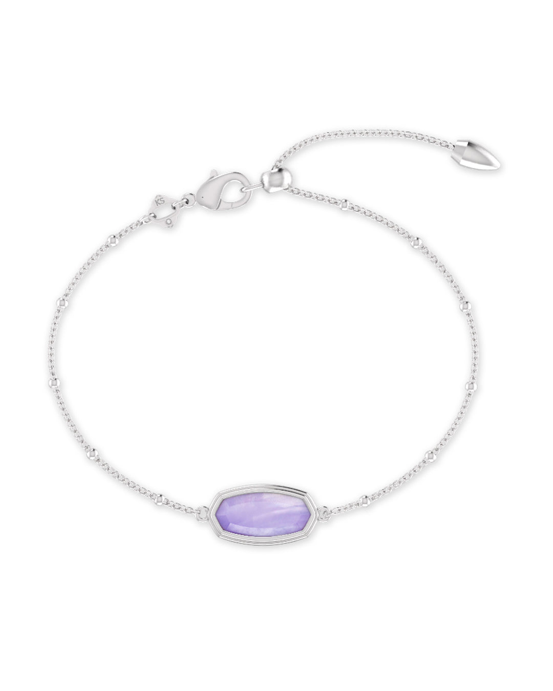 Kendra Scott Framed Elaina Delicate Chain Bracelet in Silver Lavender Illusion