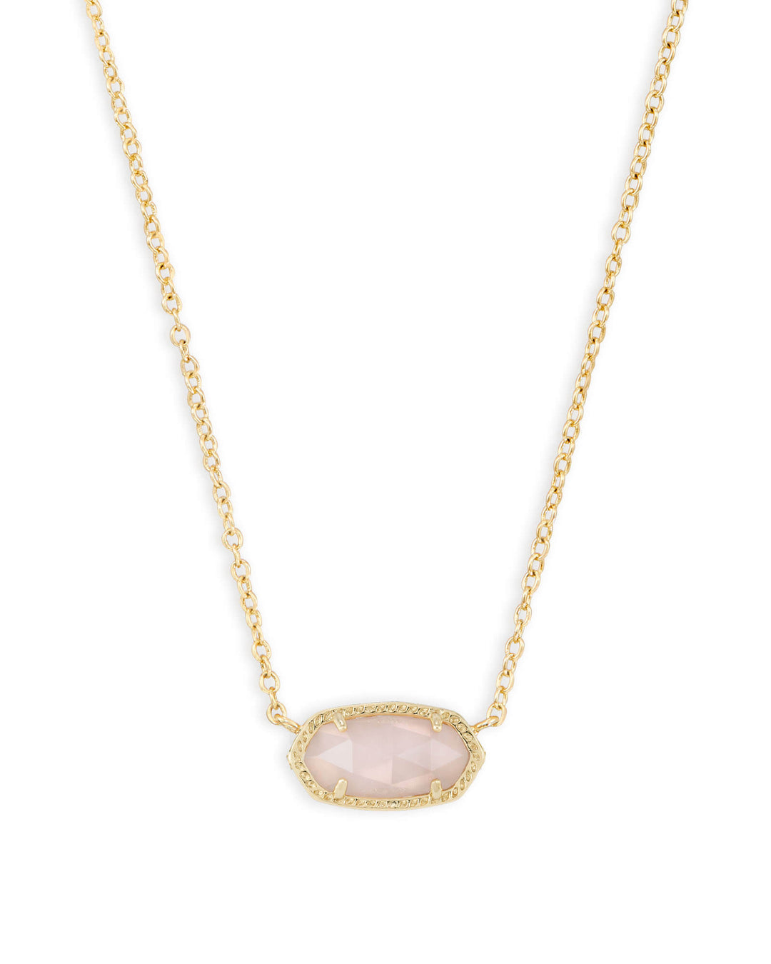 Kendra Scott Elisa Gold Pendant Necklace in Rose Quartz