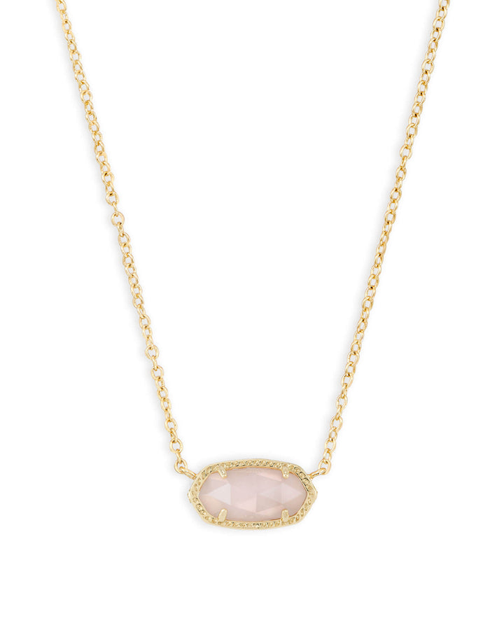 Kendra Scott Elisa Gold Pendant Necklace in Rose Quartz