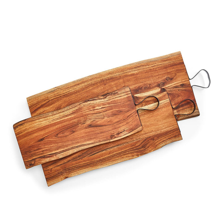 Two's Company Communal Table Serving Board with Iron Handle