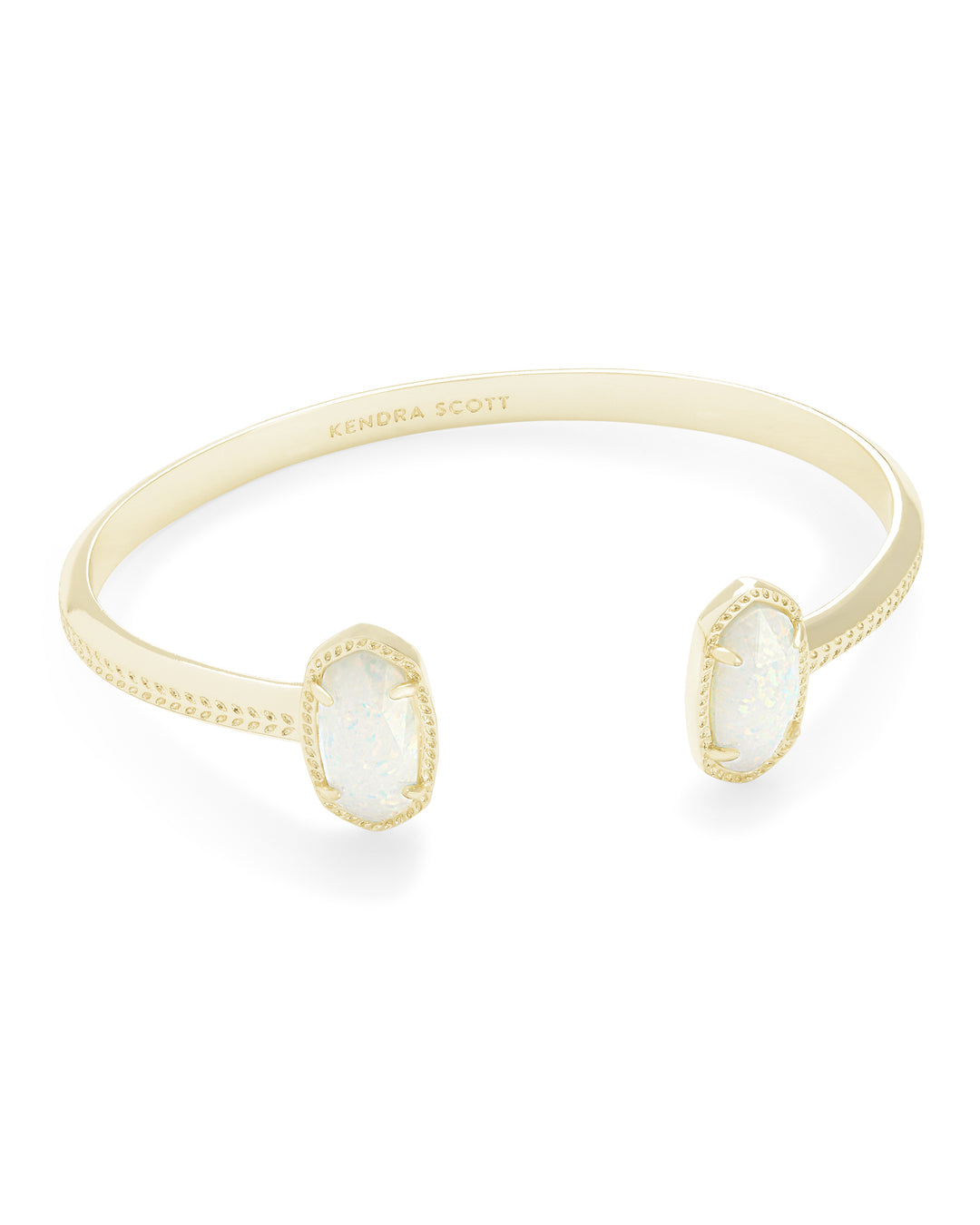 Kendra Scott Elton Gold Cuff Bracelet in Gold White Opal