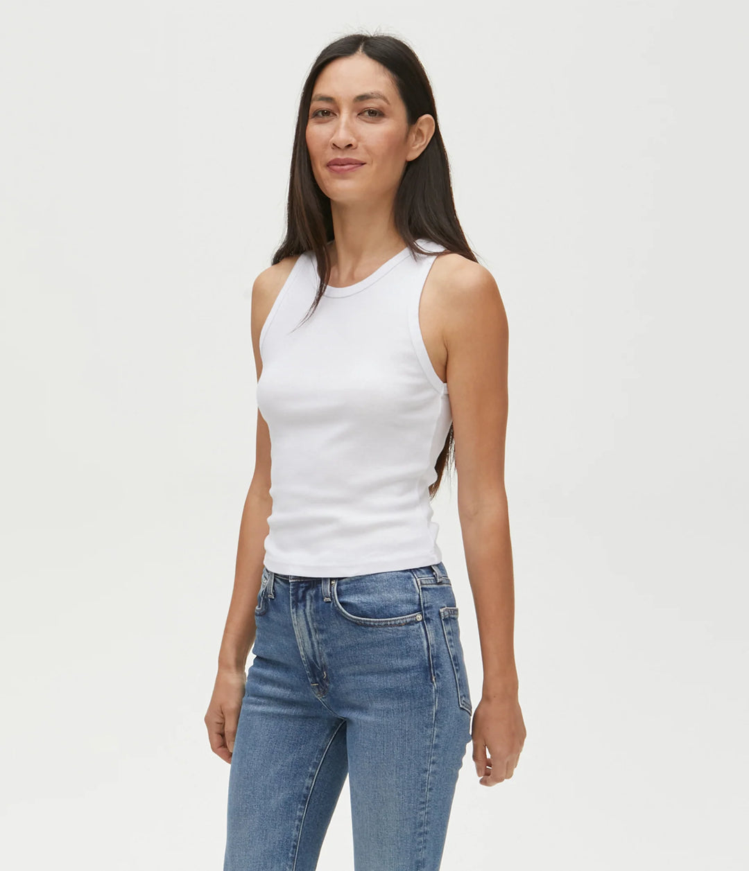 Michael Stars Kendall Cropped Tank in White