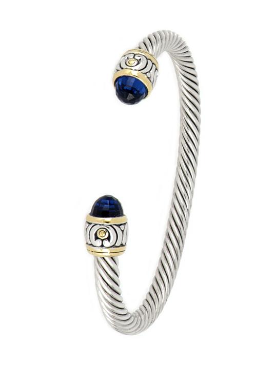 John Medeiros Nouveau Small Wire Cuff Bracelet in Indigo