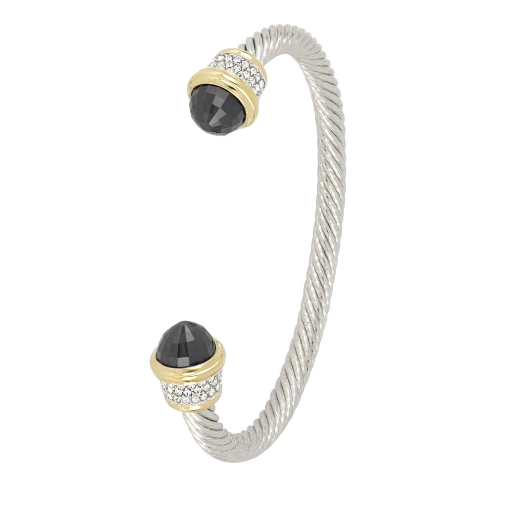 John Medeiros Briolette Wire Cuff Bracelet with Pavé in Black