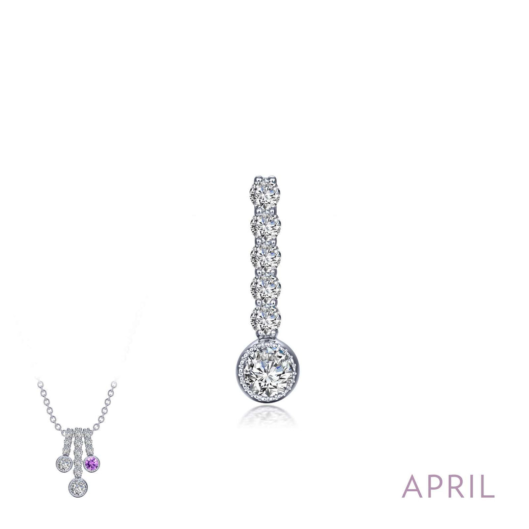 Lafonn April Birthstone Love Pendant (large)