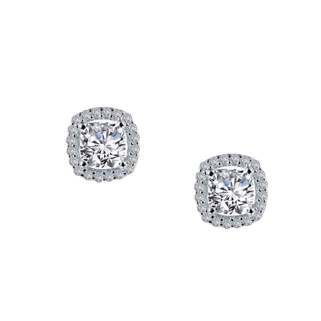 Lafonn 1.52 CTW Cushion Cut Halo Stud Earrings