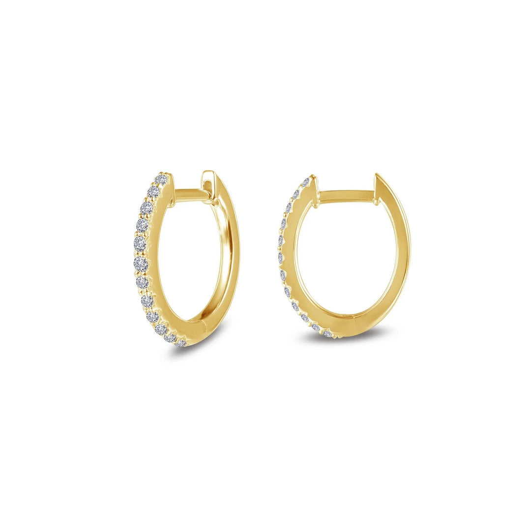 Lafonn 10 mm x 11 mm Oval Huggie Hoop Earrings in Gold