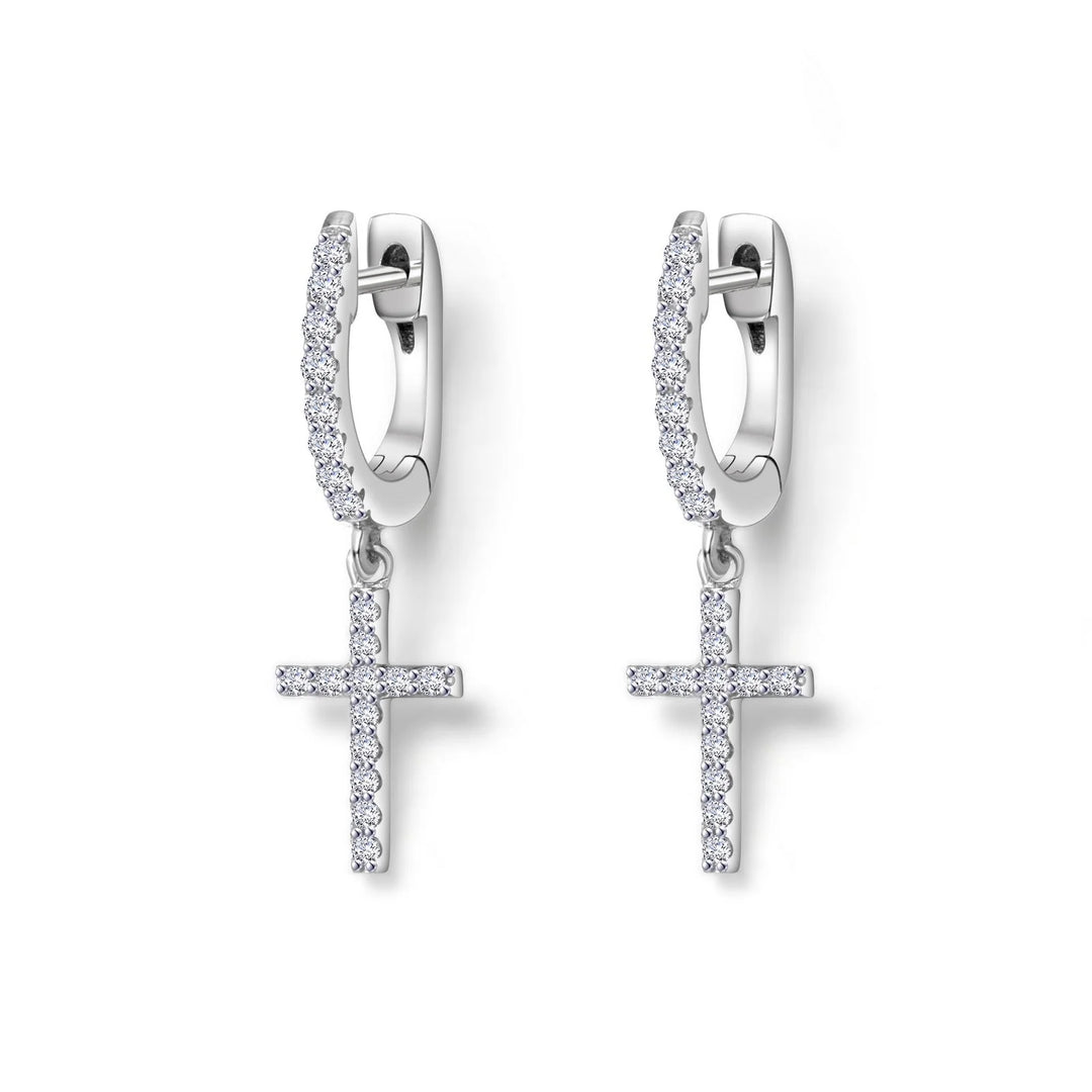 Lafonn Mini Dangling Cross Earrings