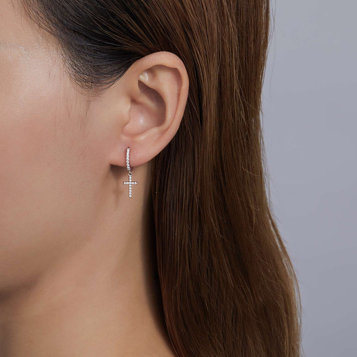 Lafonn Mini Dangling Cross Earrings